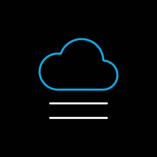 Nebel Und Wolkenisoliertes Vektorsymbol Auf Schwarzem Hintergrund Meteorologisches Zeichen Grafiksymbol — Stockvektor