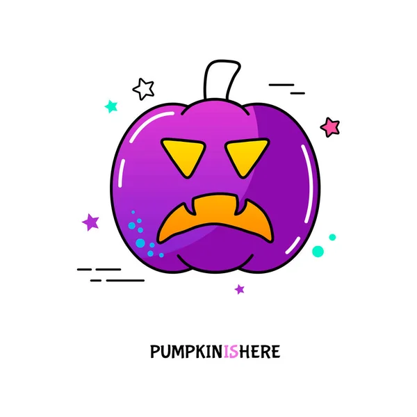 Halloween Dýně Emotikonu Vektorové Ilustrace Jack Lantern Grafický Symbol Design — Stockový vektor