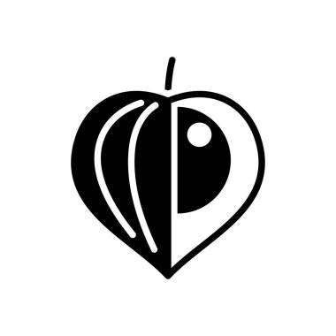 Physalis dutları izole edilmiş tasarım vektörü sembolü. Gıda ve içecek web sitesi için grafik sembolü, uygulama tasarımı, mobil uygulamalar ve yazdırma ortamı, logo, UI