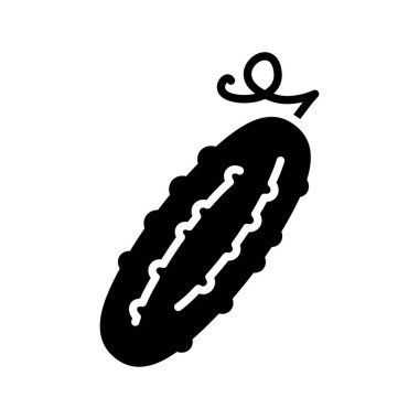 Salatalık izole edilmiş tasarım vektörü simgesi. Sebze işareti. Gıda ve içecek web sitesi için grafik sembolü, uygulama tasarımı, mobil uygulamalar ve yazdırma ortamı, logo, UI