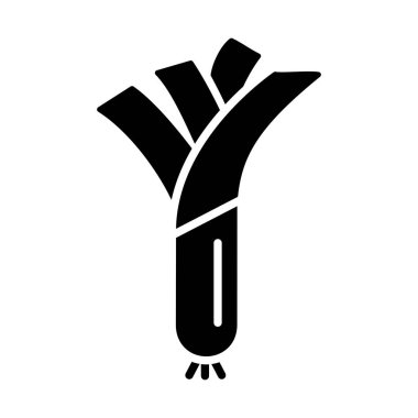 Pırasa, taze soğan sapı izole tasarım vektörü sembolü. Sebze işareti. Gıda ve içecek web sitesi için grafik sembolü, uygulama tasarımı, mobil uygulamalar ve yazdırma ortamı, logo, UI