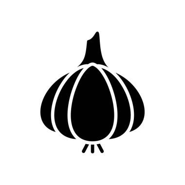 Sarımsak soğanı, allium sativum izole tasarım vektörü sembolü. Sebze işareti. Gıda ve içecek web sitesi için grafik sembolü, uygulama tasarımı, mobil uygulamalar ve yazdırma ortamı, logo, UI