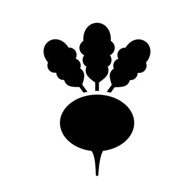 Şalgam yalıtılmış tasarım vektör simgesi. Sebze işareti. Gıda ve içecek web sitesi için grafik sembolü, uygulama tasarımı, mobil uygulamalar ve yazdırma ortamı, logo, UI