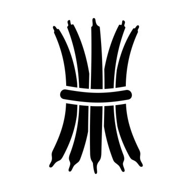 Yeşil fasulye kabuğu yalıtılmış vektör sembolü. Sebze işareti. Gıda ve içecek web sitesi için grafik sembolü, uygulama tasarımı, mobil uygulamalar ve yazdırma ortamı, logo, UI