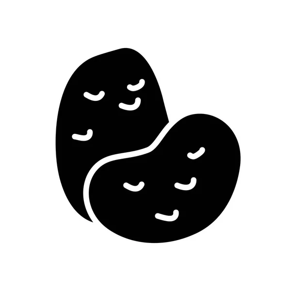 Pommes Terre Isolées Icône Glyphe Vectoriel Panneau Végétal Symbole Graphique — Image vectorielle