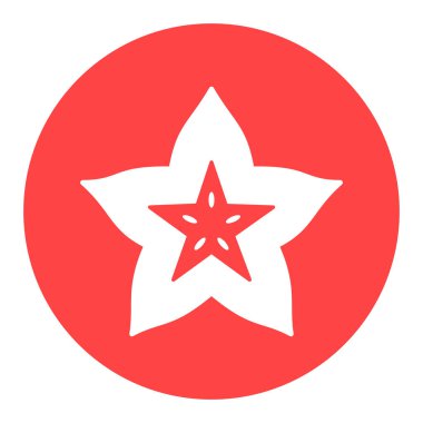 Carom, Carambola, Starfruit vektör sembolü. Gıda ve içecek web sitesi için grafik sembolü, uygulama tasarımı, mobil uygulamalar ve yazdırma ortamı, logo, UI