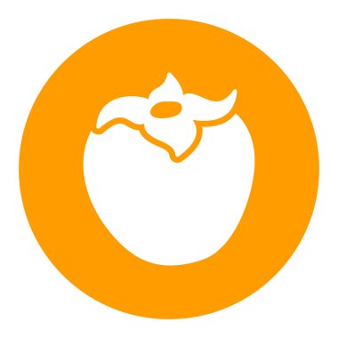 Hurma, kaki veya Sharon meyve vektörü sembolü. Gıda ve içecek web sitesi için grafik sembolü, uygulama tasarımı, mobil uygulamalar ve yazdırma ortamı, logo, UI