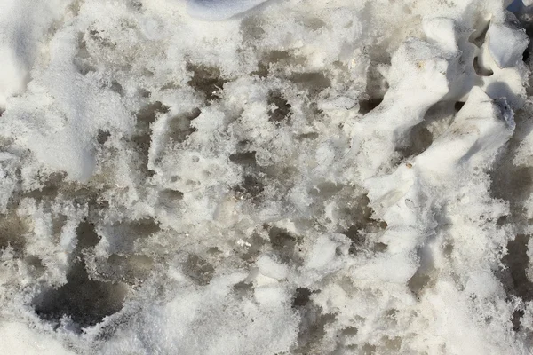 Konsistens av smutsig snö — Stockfoto