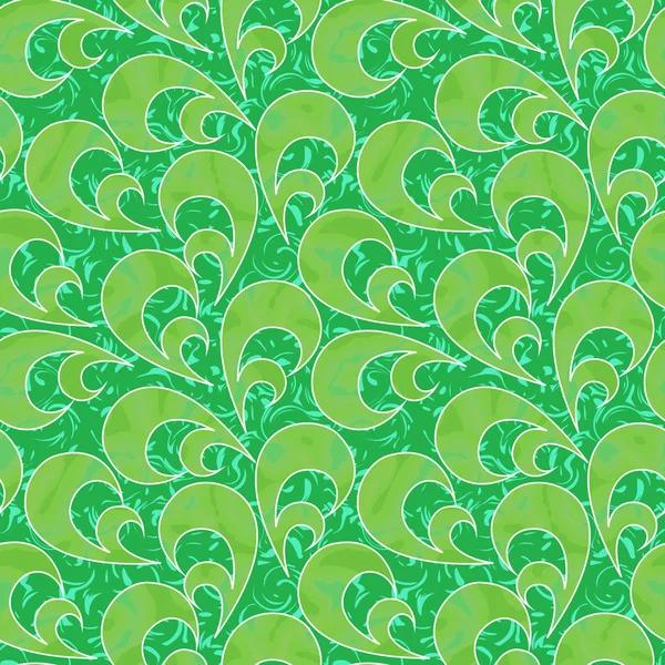 Fondo abstracto floral verde sin costuras — Vector de stock