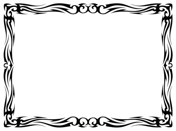 Simple black tattoo ornamental decorative frame — Stock Vector