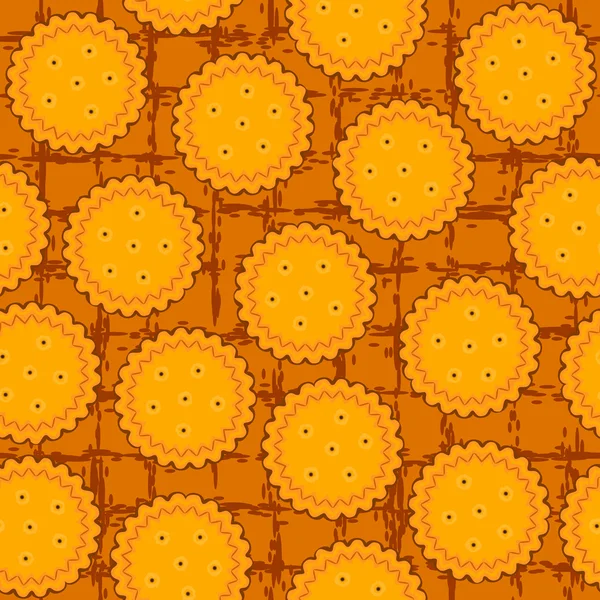 Round cookie seamless background pattern — Stock Vector