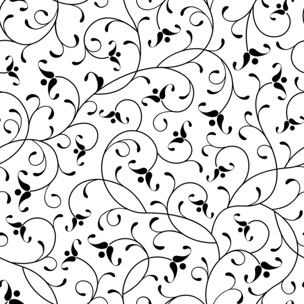 Floral oriental noir isolé fond sans couture — Image vectorielle