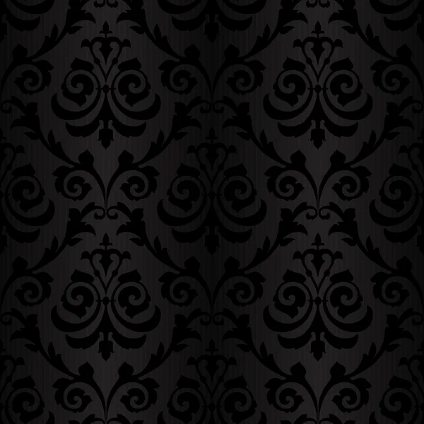 원활한 블랙 실크 벽지 패턴 — 스톡 벡터