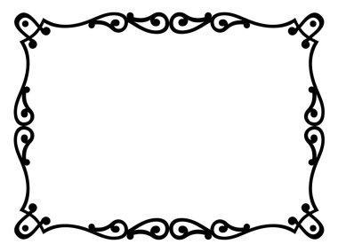 Roma tarzı siyah süs dekoratif çerçeve