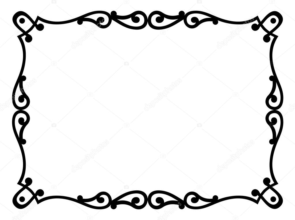 Roman style black ornamental decorative frame