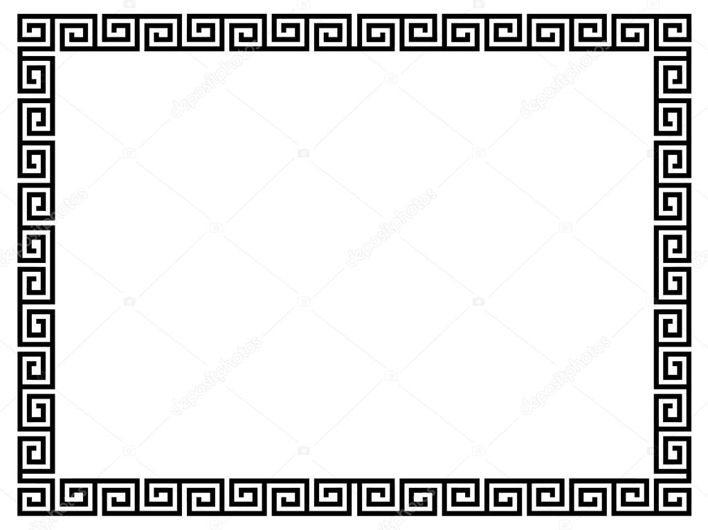 Greek style black ornamental decorative frame