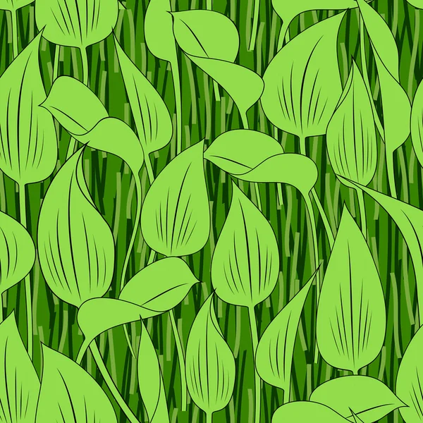Seamless grass bog leaf background — Stock Vector