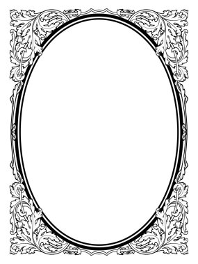 Kaligrafi hattatlık oval Barok çerçeve siyah