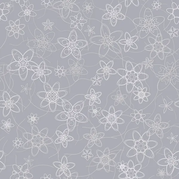 Абстрактні квіти квітковий сірий безшовний фон — стоковий вектор