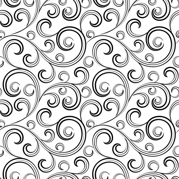 Fondo floral negro abstracto sin costuras aislado — Vector de stock