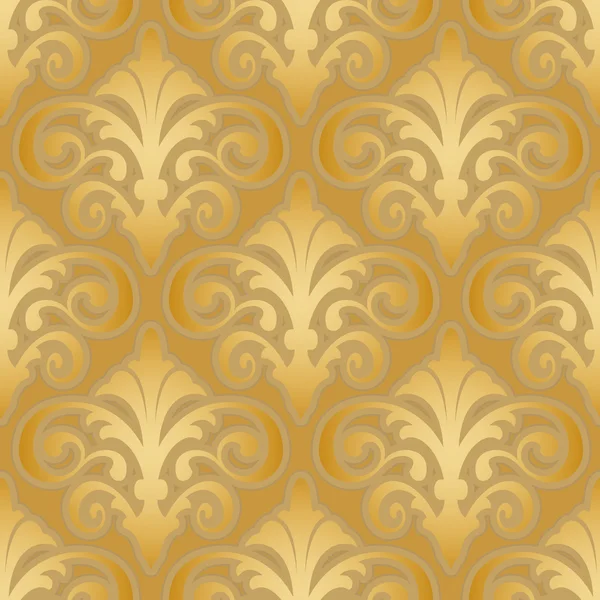 Seamless gold silk wallpaper pattern — Stock Vector