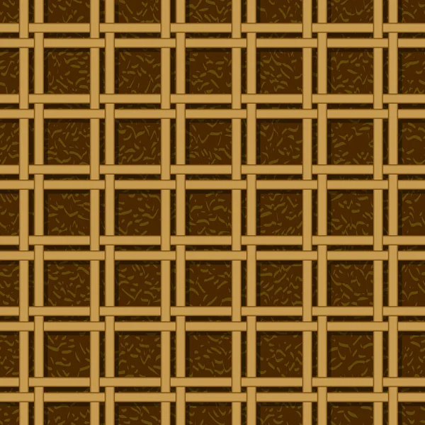 Patrón de tejido de cesta de mimbre textura sin costura — Archivo Imágenes Vectoriales