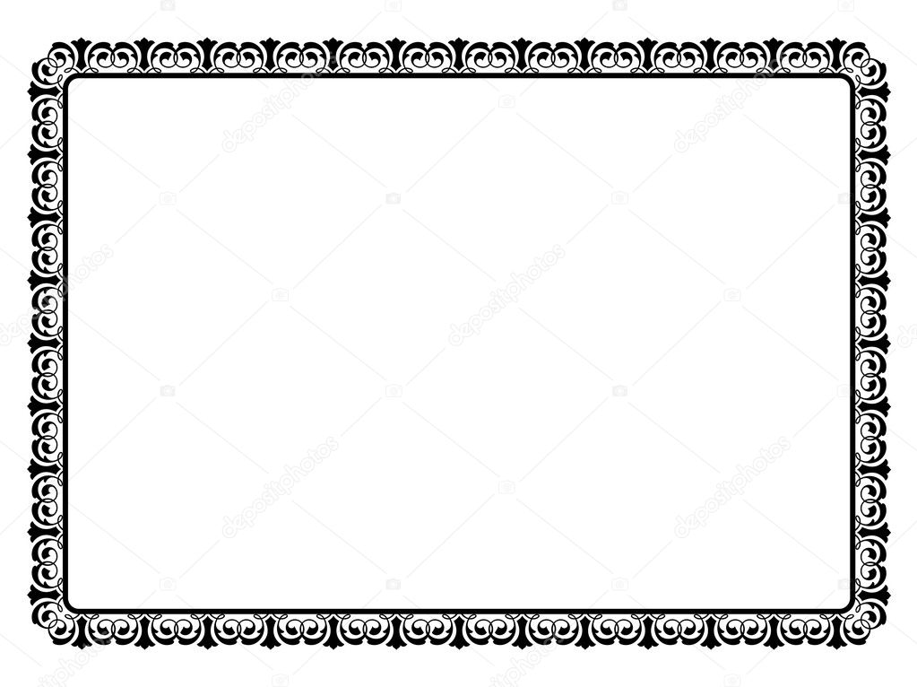 Simple black ornamental decorative frame