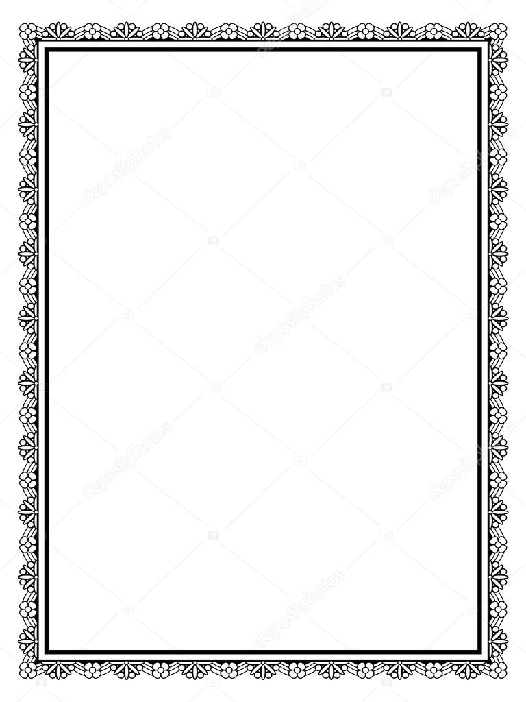 Simple black ornamental decorative frame