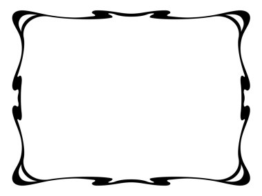 art nouveau dekoratif dekoratif çerçeve siyah