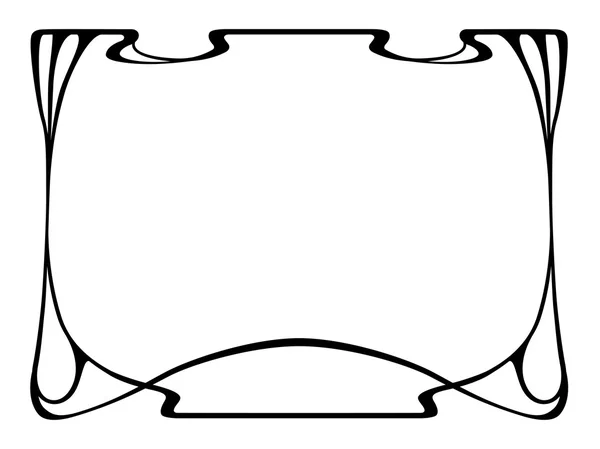 Art Nouveau preto moldura decorativa ornamental — Vetor de Stock