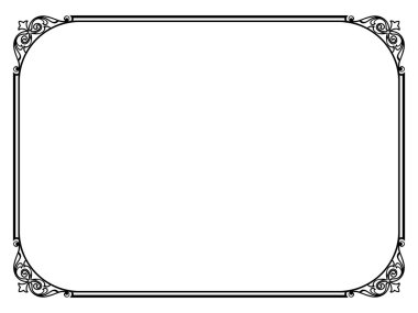 Basit siyah süs dekoratif çerçeve