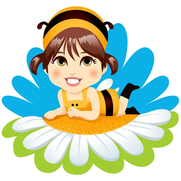 Bébé abeille fille — Image vectorielle