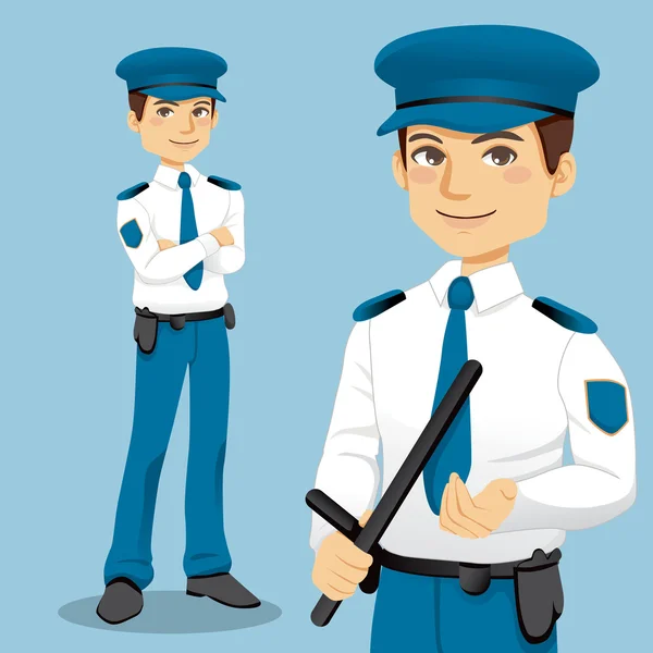 Hombre de policía guapo — Vector de stock