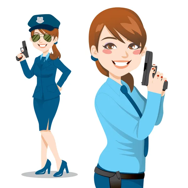Police girl cartoon Vector Art Stock Images | Depositphotos