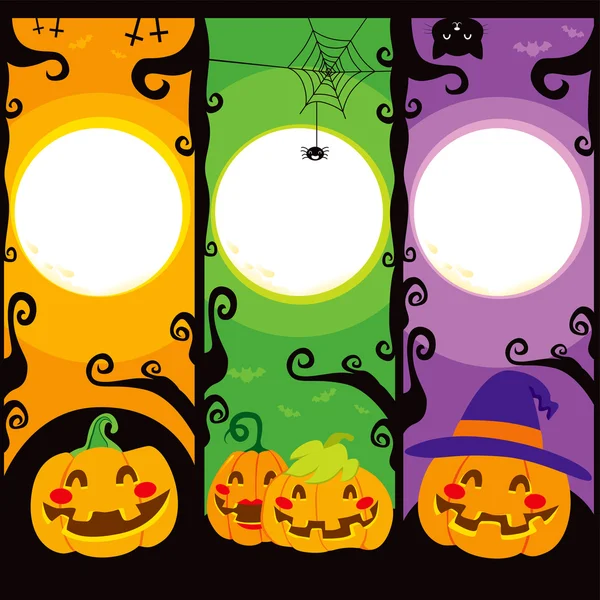 Banners de calabaza de Halloween — Vector de stock