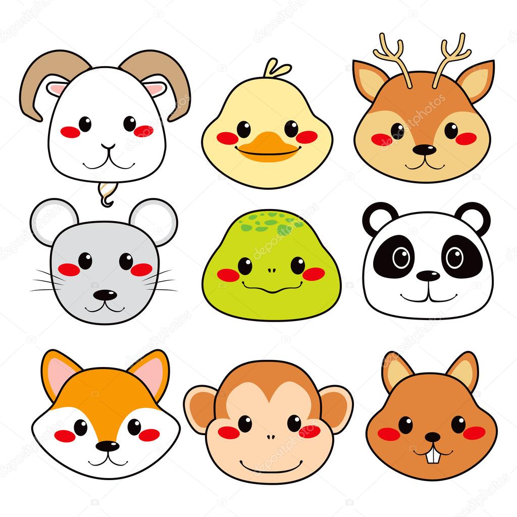Happy Animal Faces Stock Vector Image by ©Kakigori #13514450 Happy Animal Faces Stock Vector Image by ©Kakigori #13514450