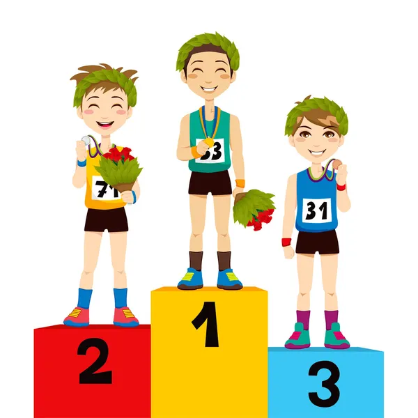 Ganadores del podio deportivo — Vector de stock