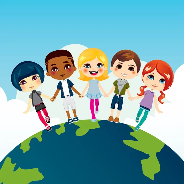 Happy Multi-ethnic Children Royalty Free Stock Illustrations