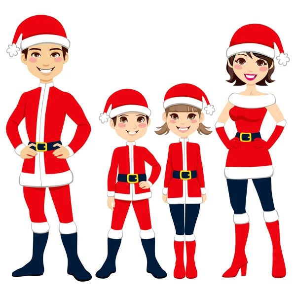 Familia de Papá Noel — Vector de stock