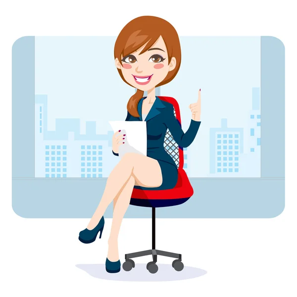 Biuro brunetka dama — Wektor stockowy