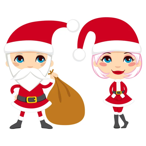 Santa claus paar — Stockvector