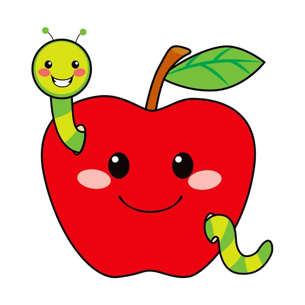 Zoete apple worm — Stockvector