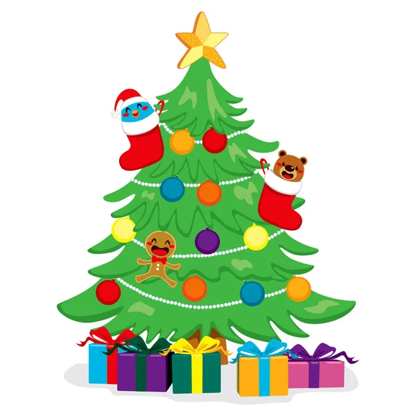 Bela árvore de Natal — Vetor de Stock