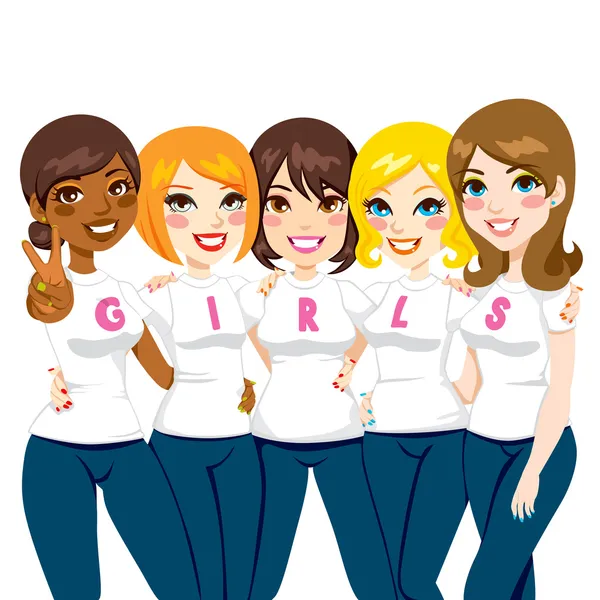 Girl Power Friends — Stock Vector