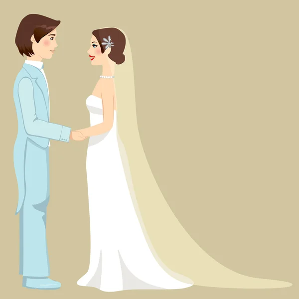 Jong koppel bruiloft — Stockvector