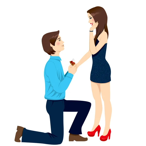 Engagement Proposal Surprise — Stock Vector