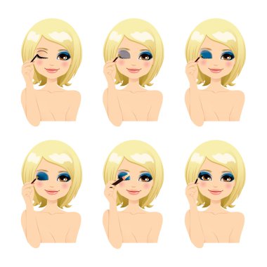Blue Smokey Eyes Makeup vector Blue Smokey Eyes Makeup vector