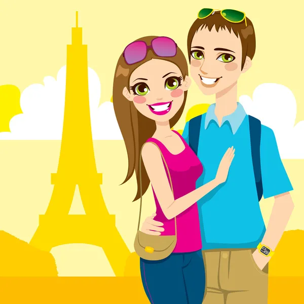 Γαμήλιο ταξίδι Παρίσι — Διανυσματικό Αρχείο