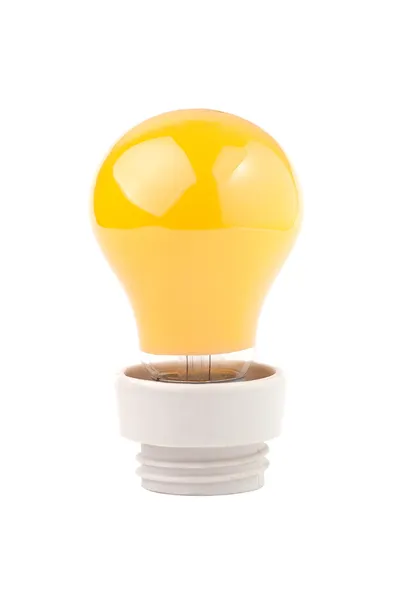 Žárovka žlutá izolovaná — Stock fotografie