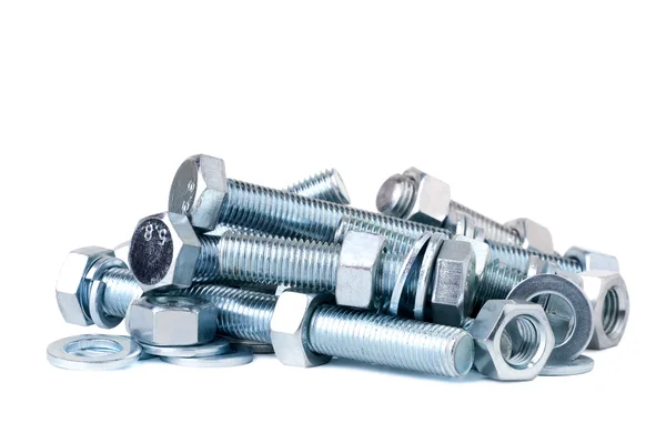 Krom civata ve somun izole